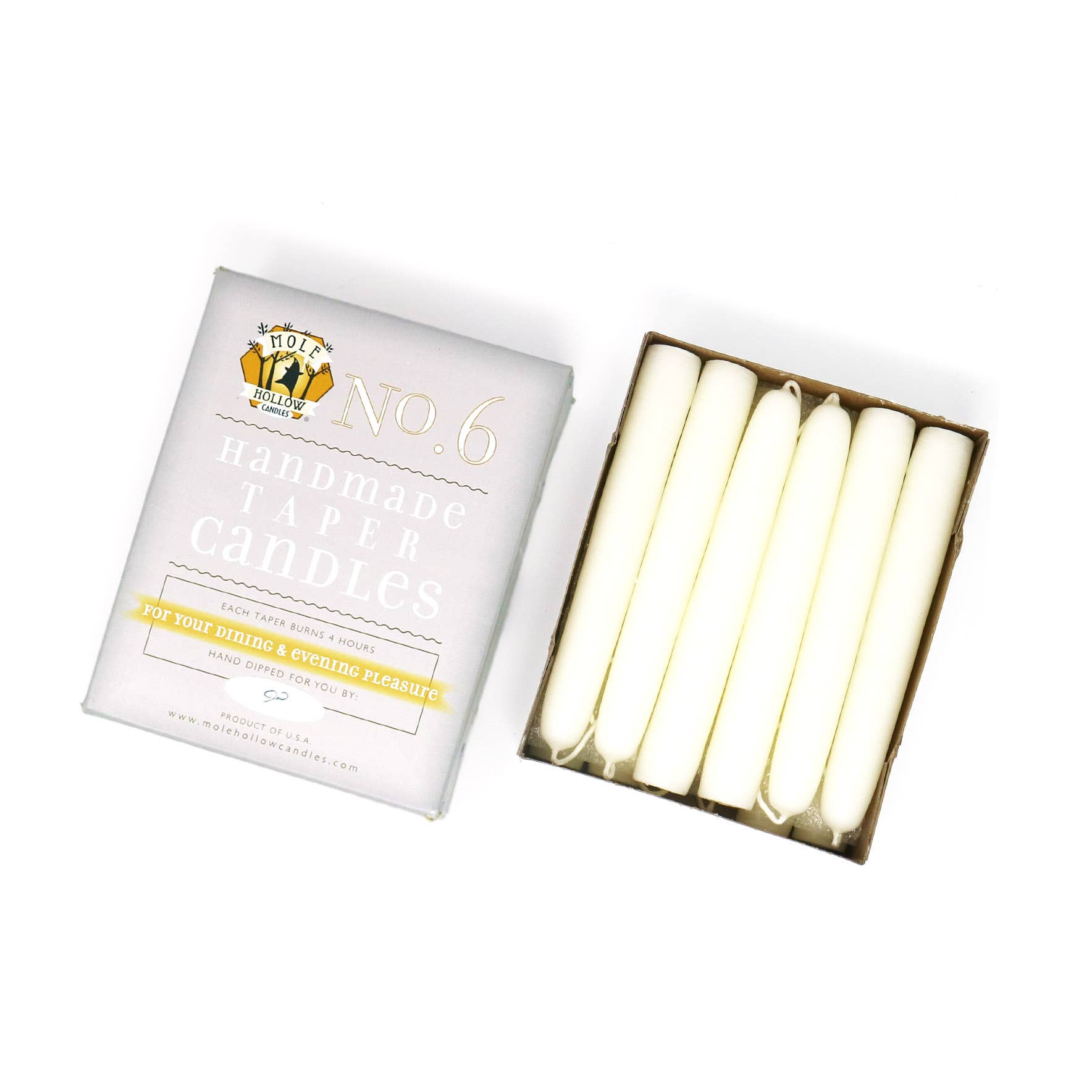 6" Hand Dipped Taper Candles – Mole Hollow Candles