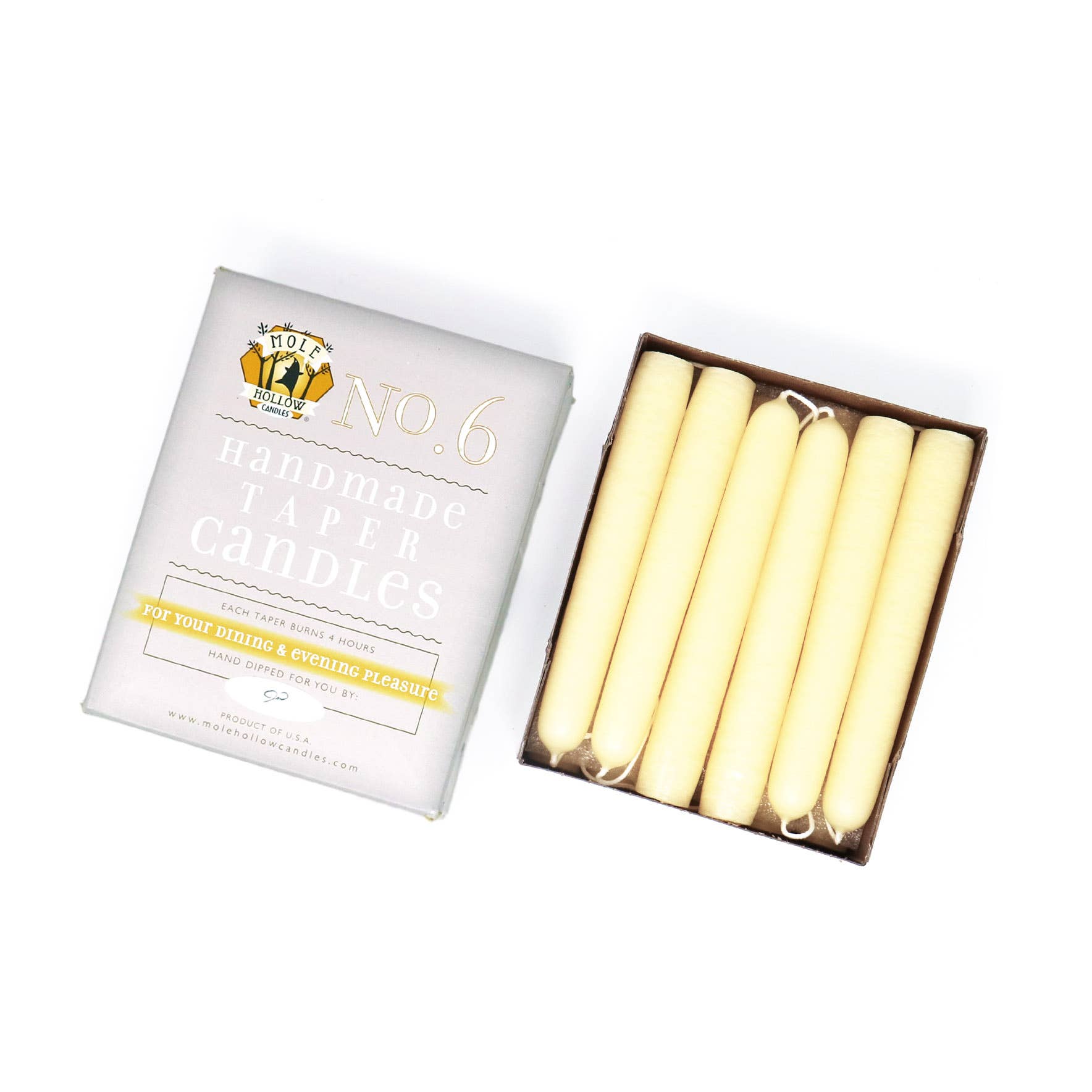 6" Hand Dipped Taper Candles – Mole Hollow Candles