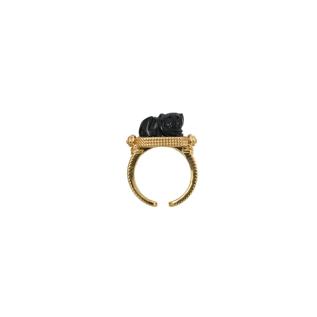 Aya Amulet Onyx Ring