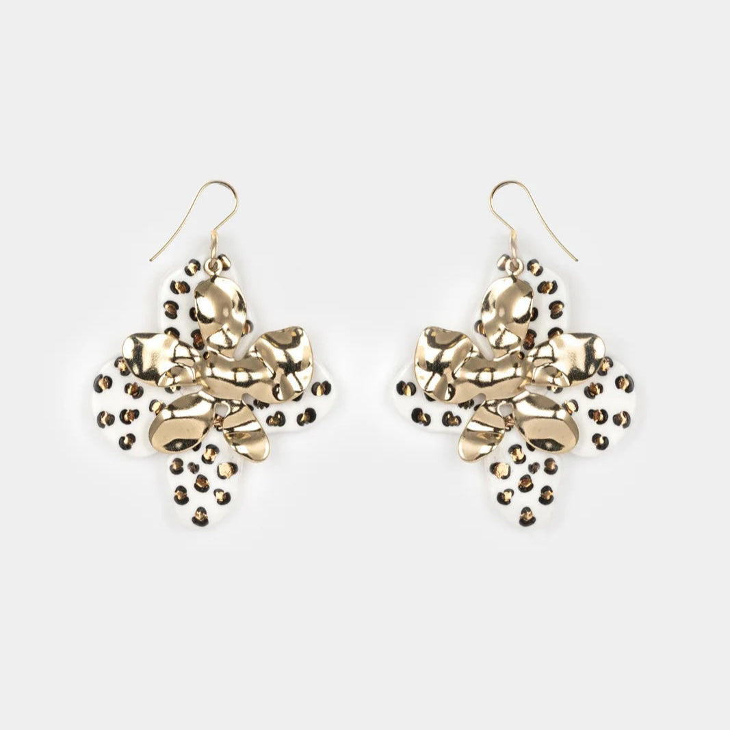 Big Leopard Flower Earrings