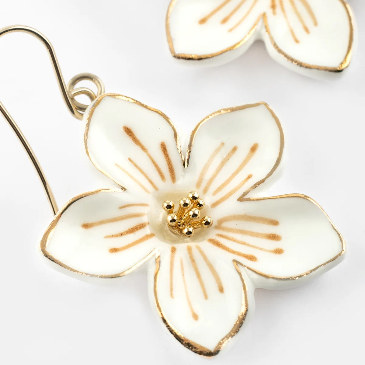 White Flower Earrings