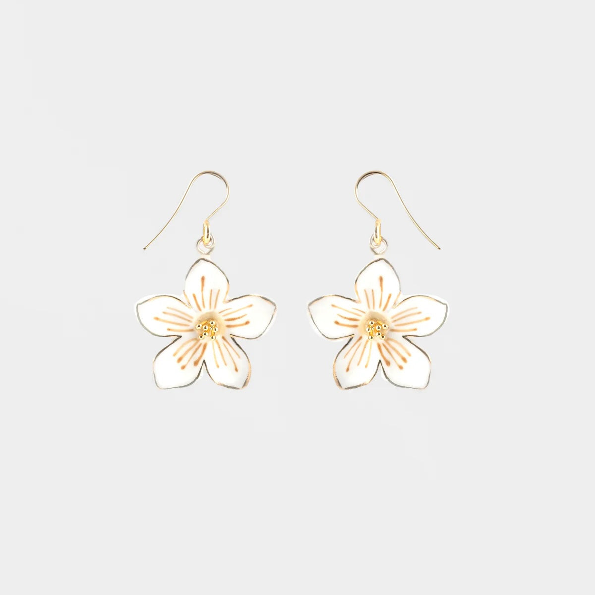 White Flower Earrings