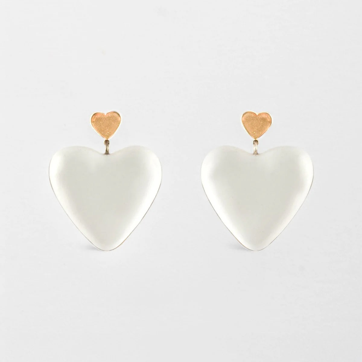 Big White Heart Earrings