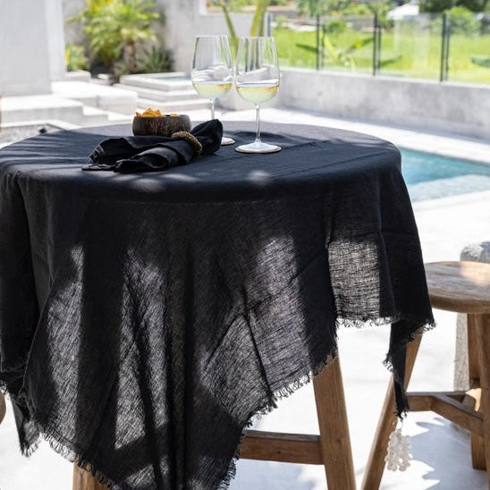 Black Linen Tablecloth