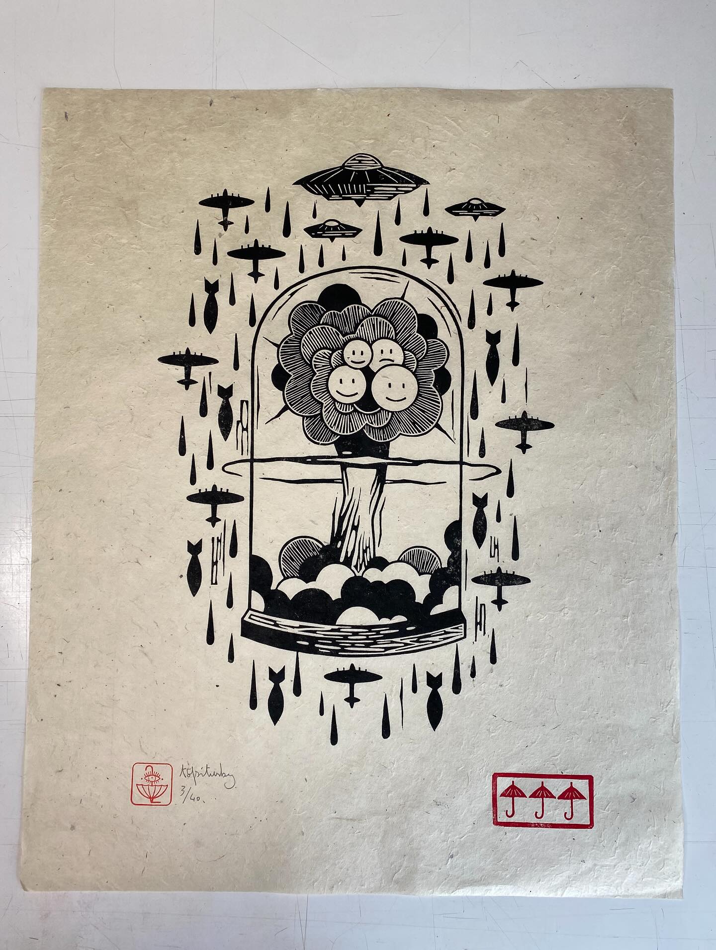 X-Large Linocut by Topsi Turby