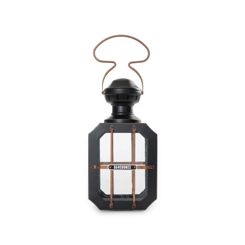 Black lantern with a handle on a white background