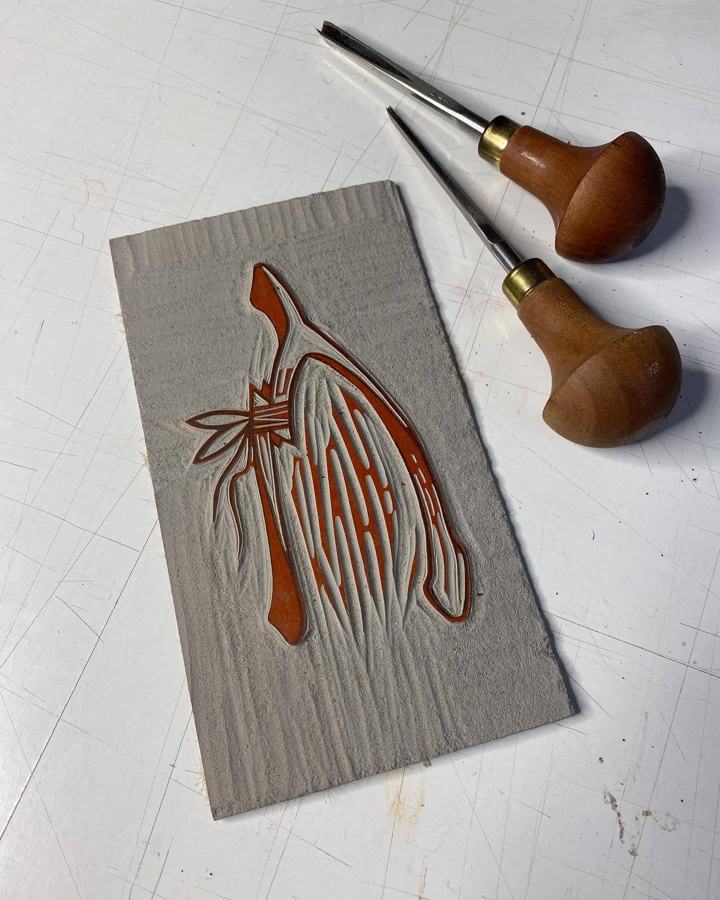 Small Linocut by Topsi Turby