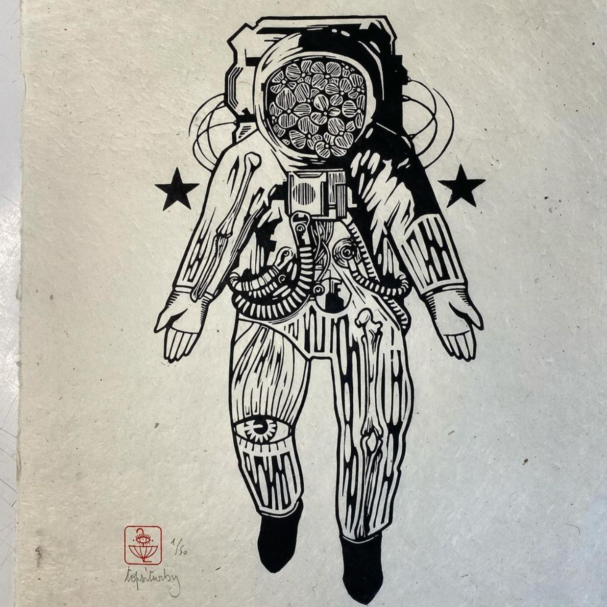 X-Large Linocut by Topsi Turby