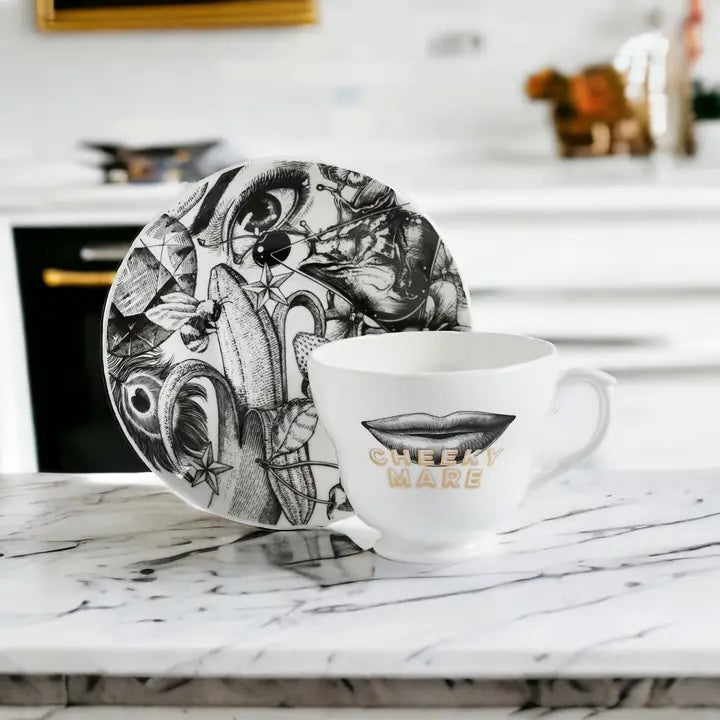 Cheeky Tea Cup & Saucer