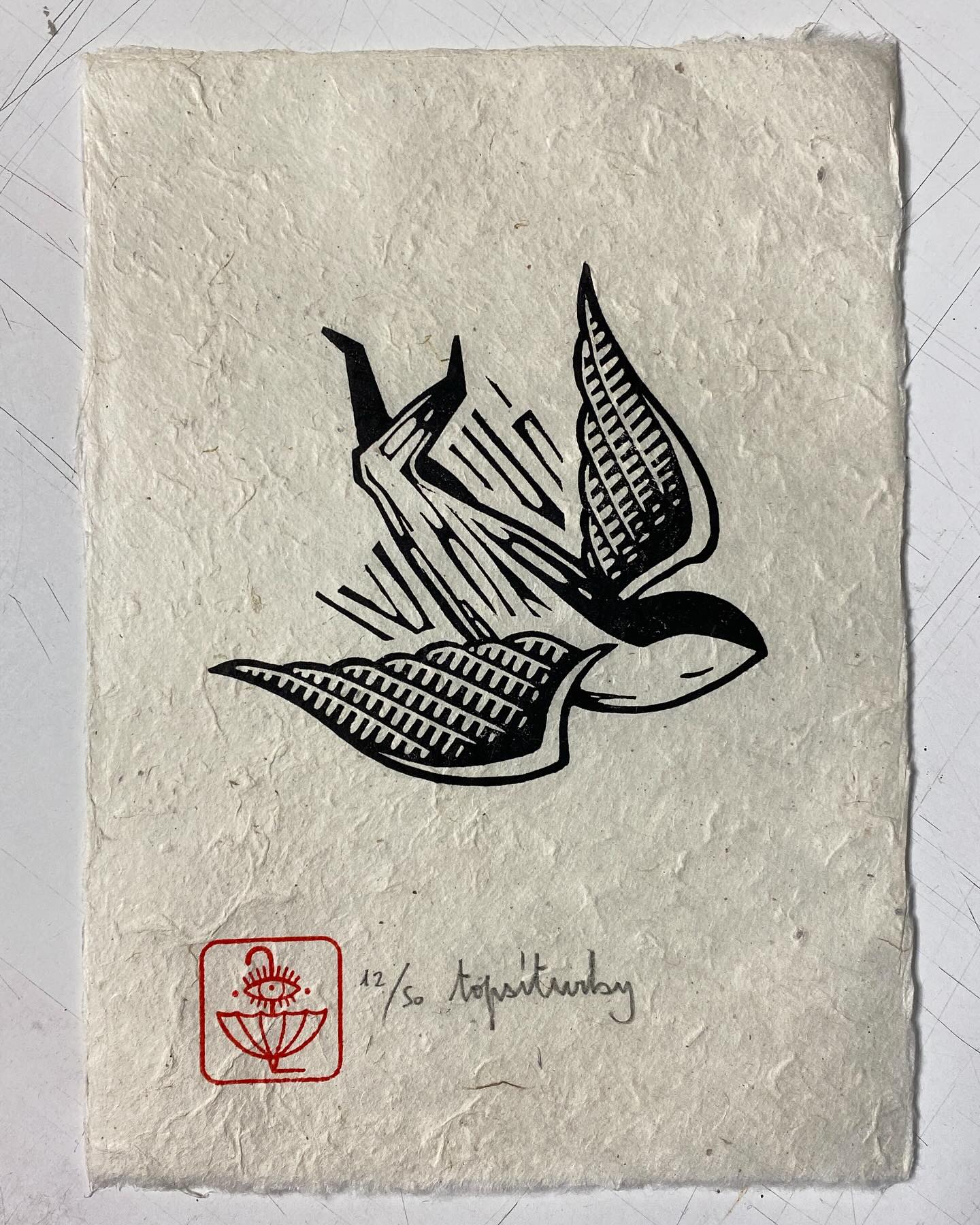 Small Linocut by Topsi Turby