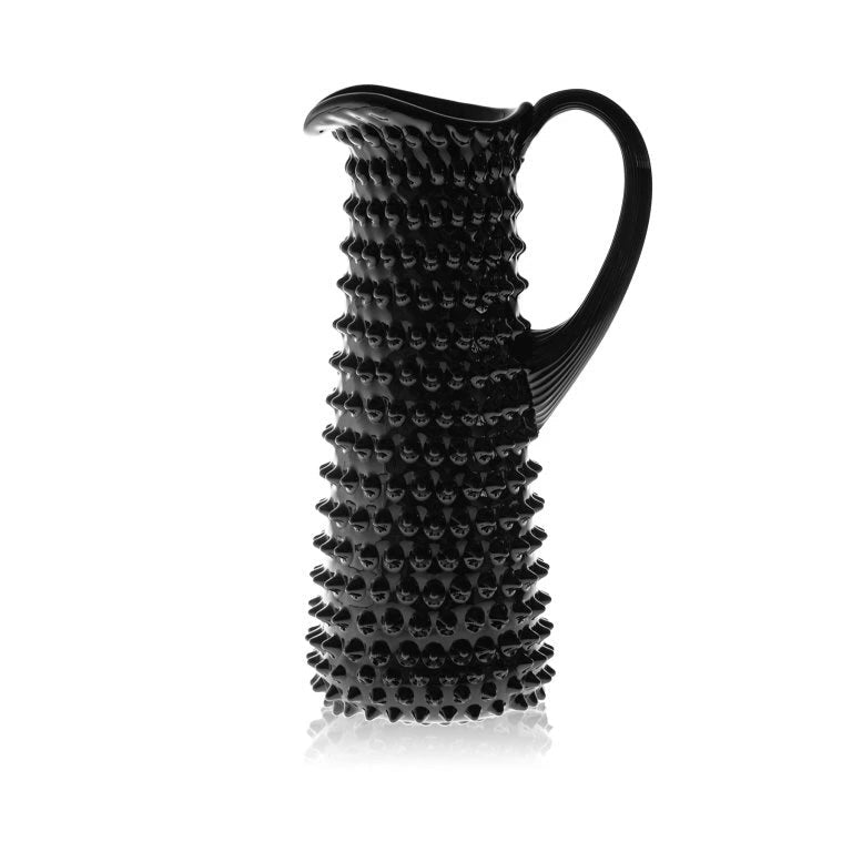Crystal black pitcher on a white background