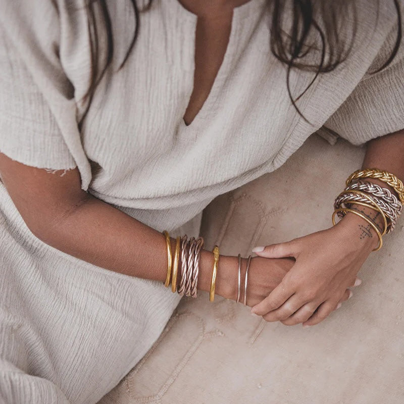 Double Braided Bracelet Champagne