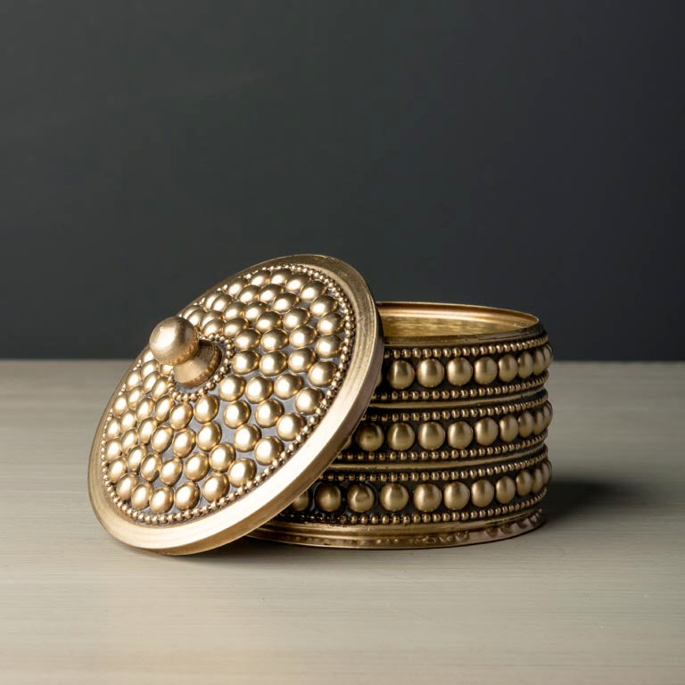 Brass Dotted Boxes Set of 2