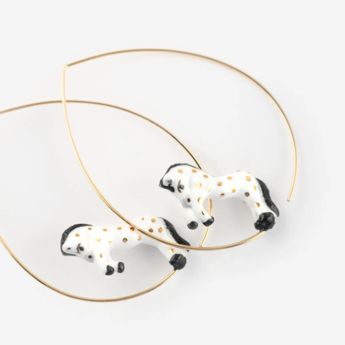 White Horse Hoop Earrings (Last Chance)