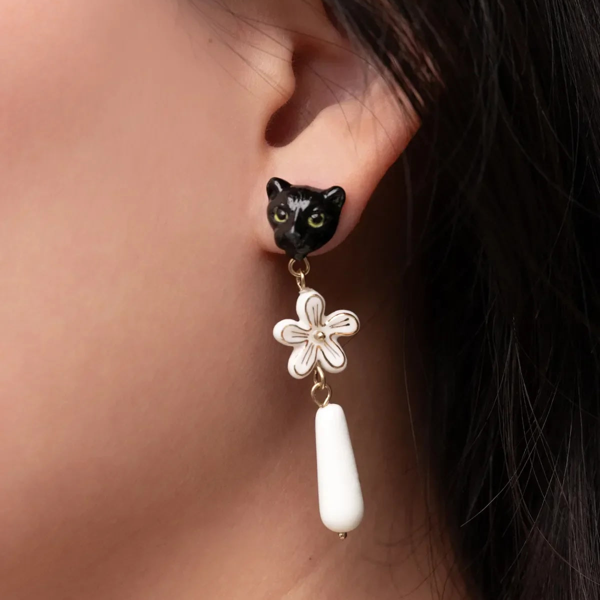 Dangling Erine Flower Stud Earrings