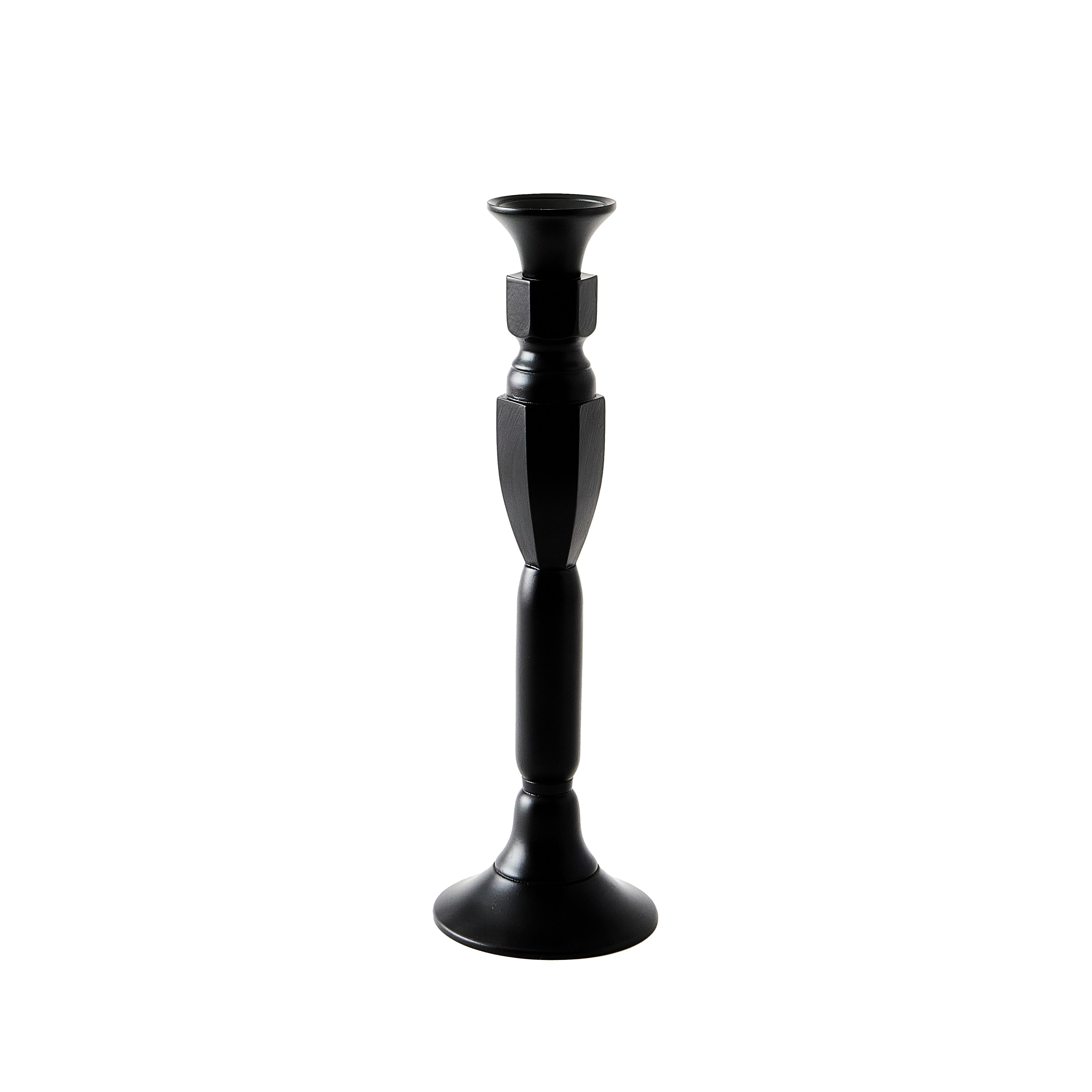 Georgian Black Lacquered Candlestick