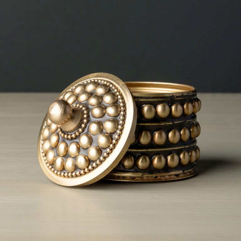 Brass Dotted Boxes Set of 2