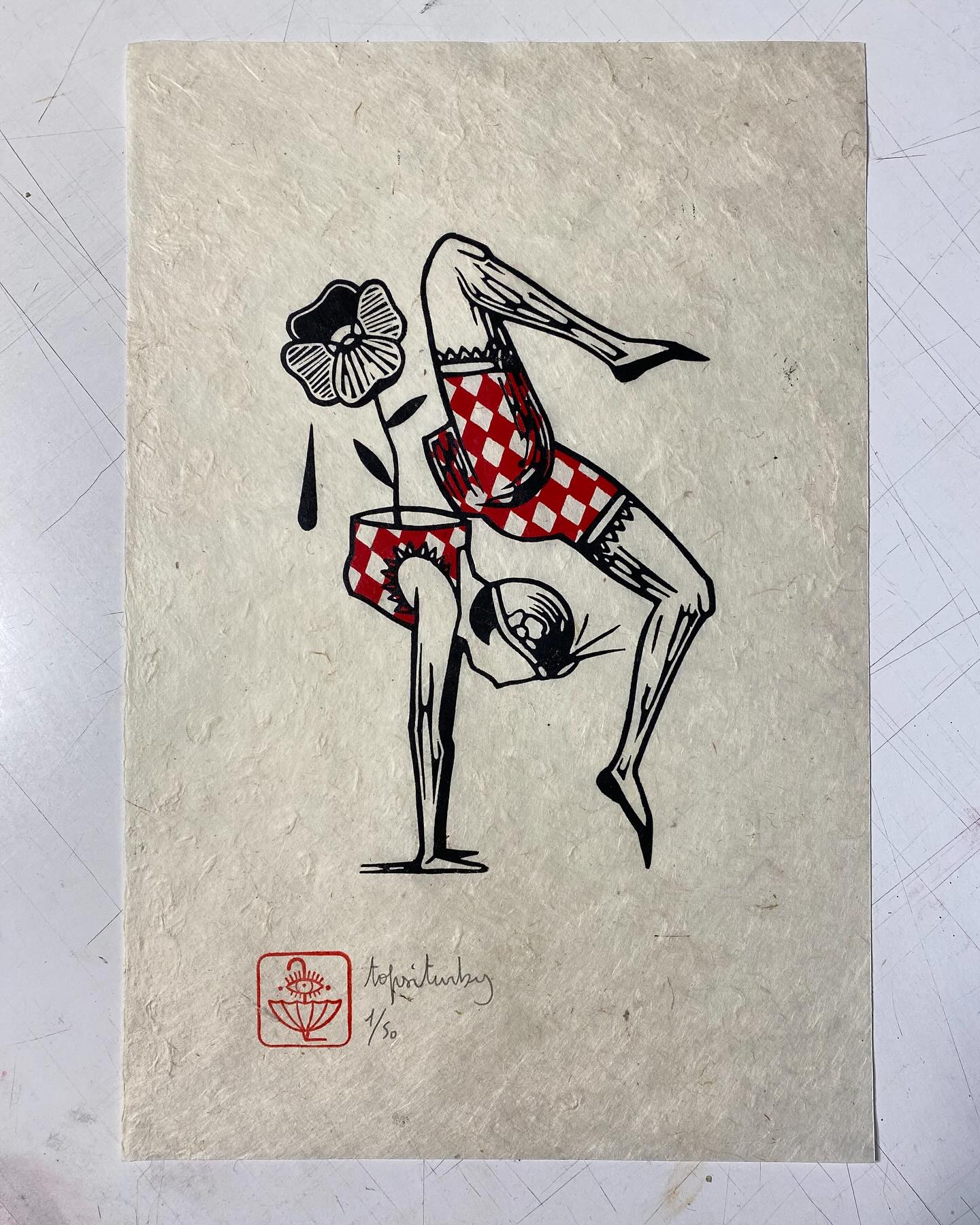 Medium Linocut by Topsi Turby