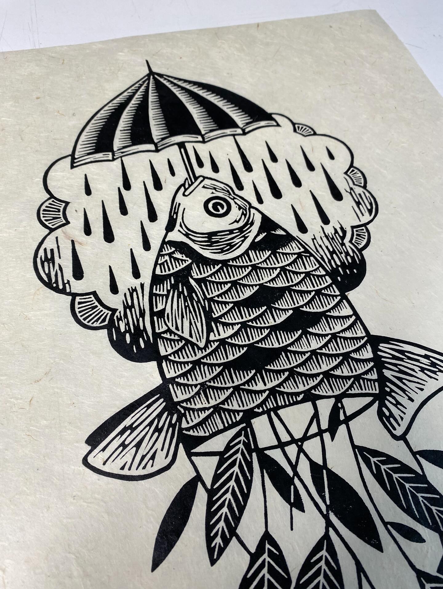 Large Linocut by Topsi Turby