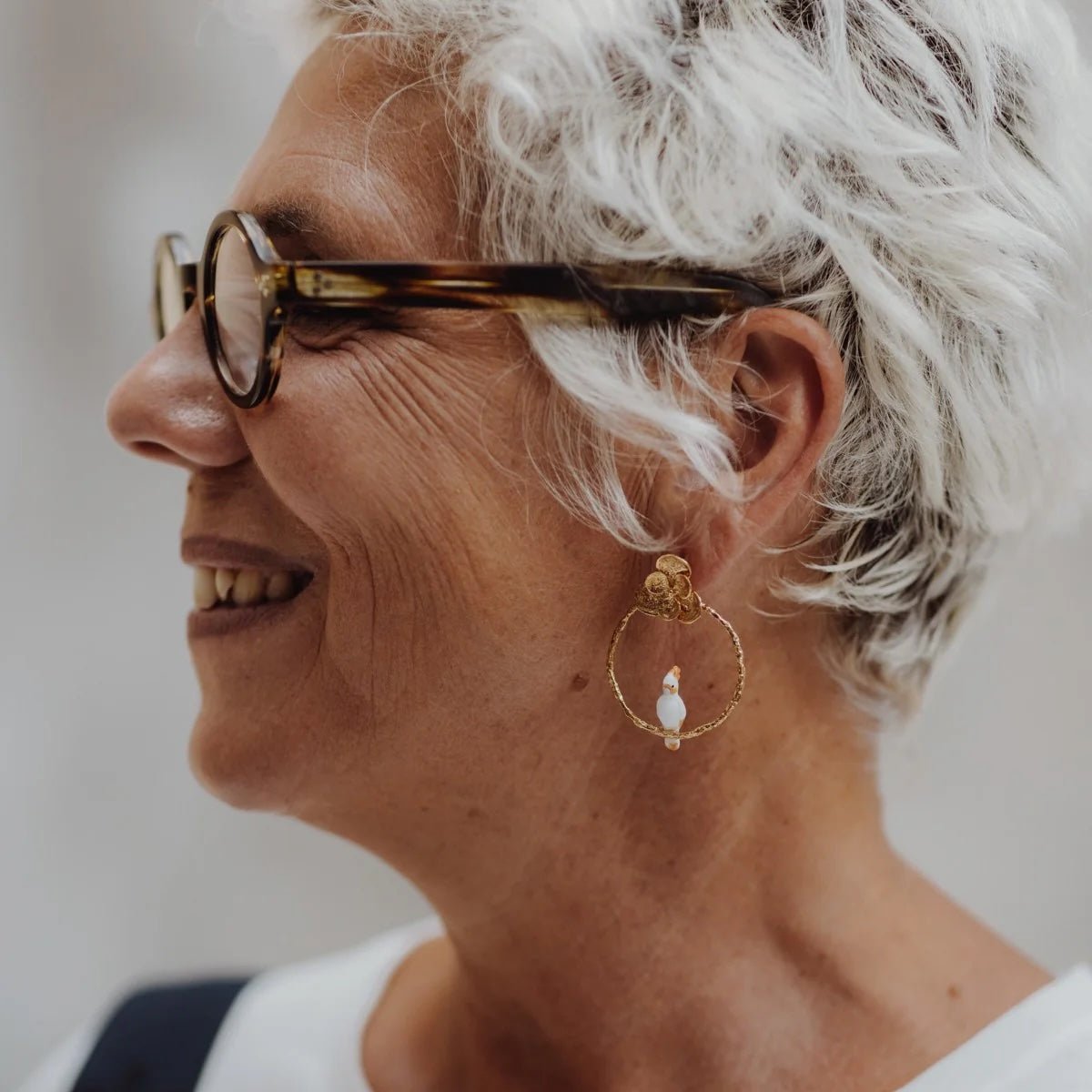 Cockatoo On Flower Earrings