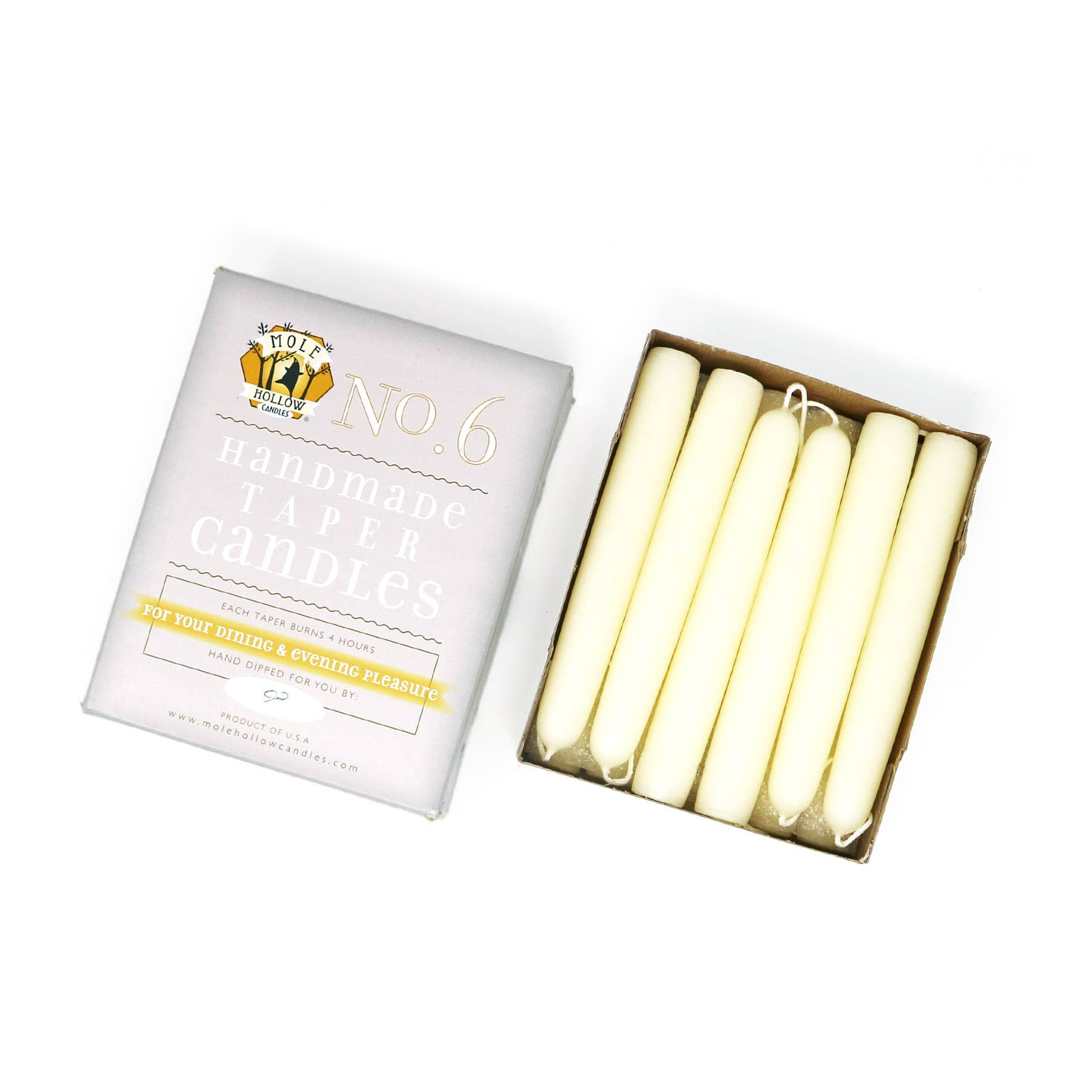 6" Hand Dipped Taper Candles – Mole Hollow Candles