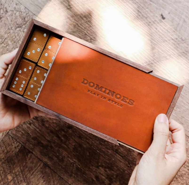 Handcrafted Leather Domino Set