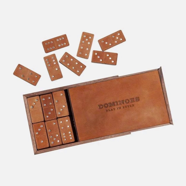 Handcrafted Leather Domino Set