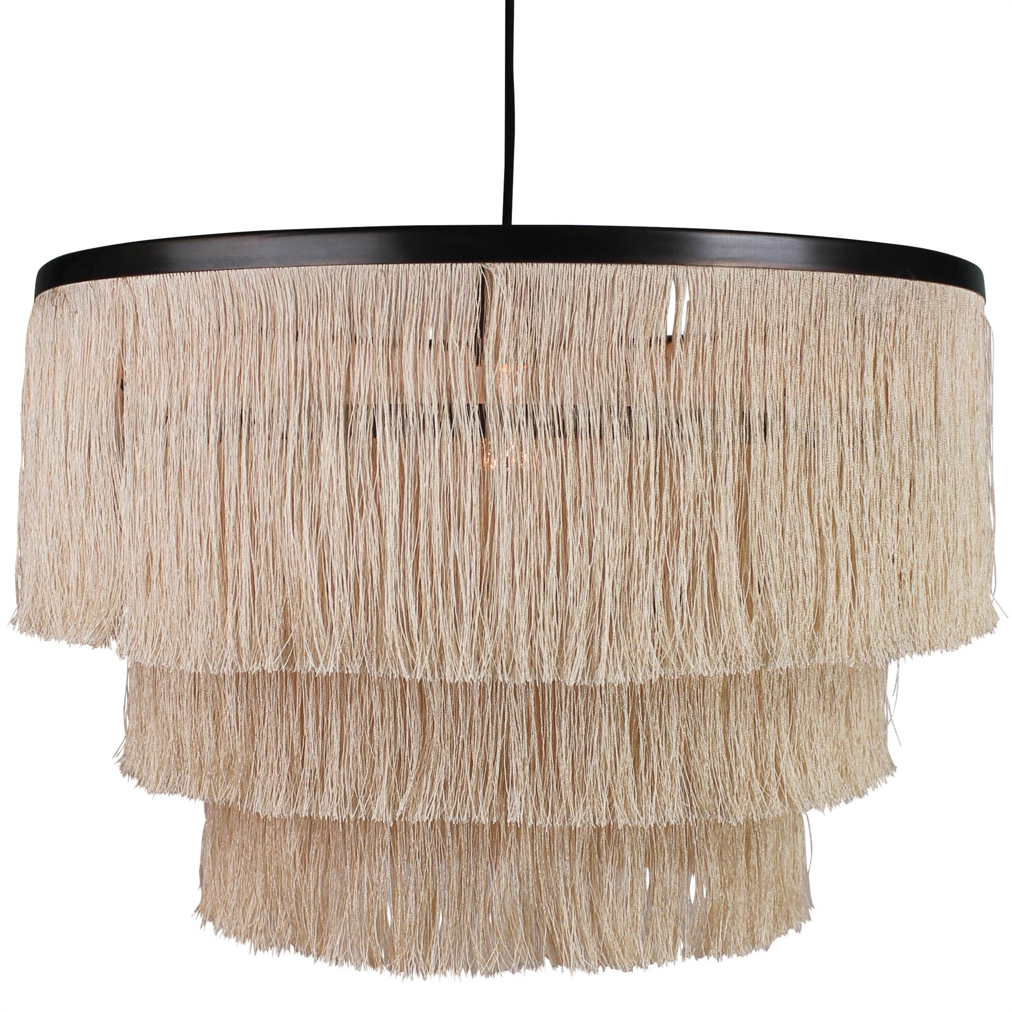 Josephine Fringe Pendant, Three Tier – HomArt