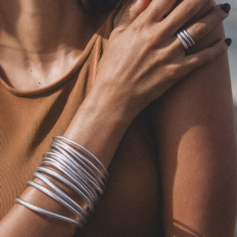 Mantra Bracelet Silver