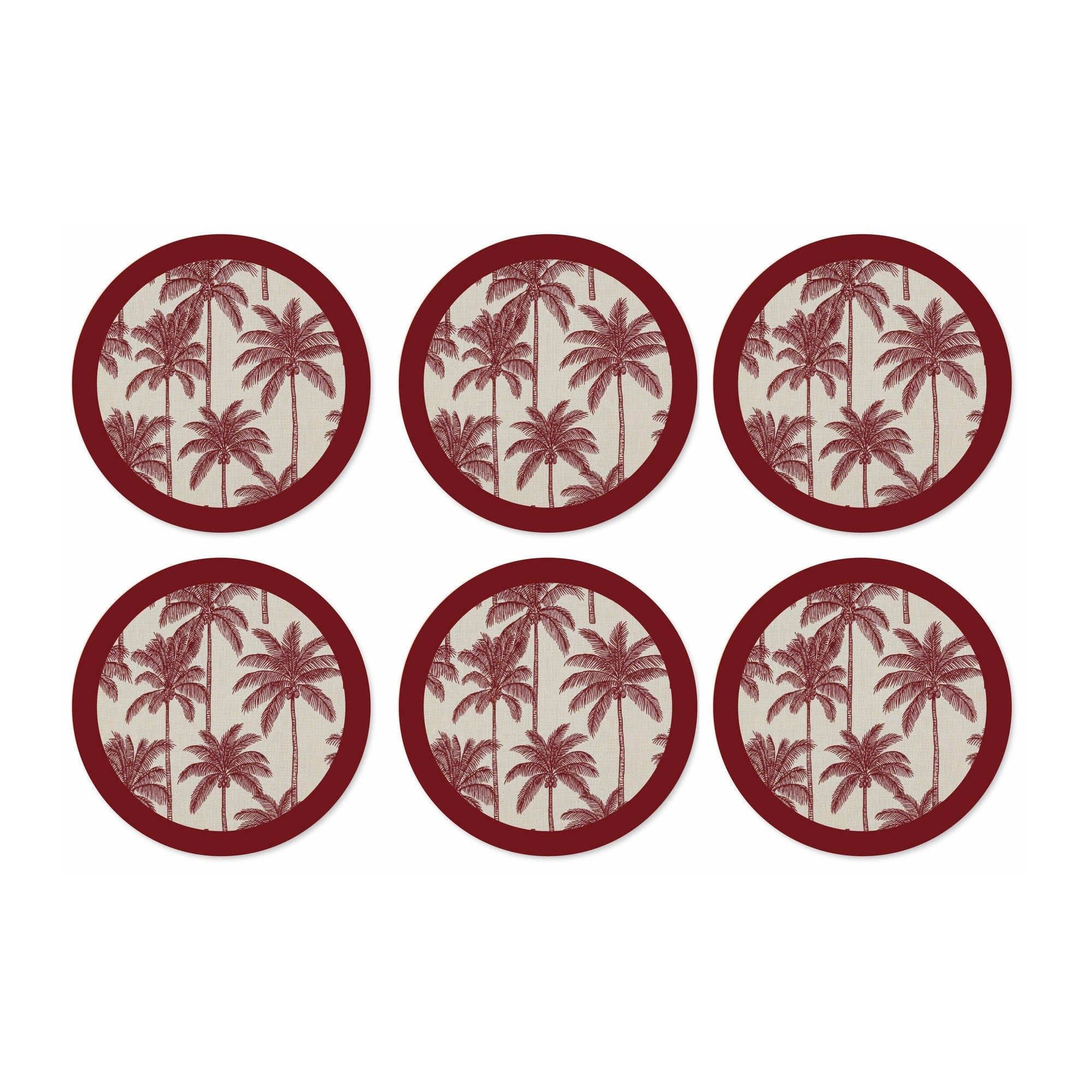 Palmera Coaster Set Red – Emily Evans