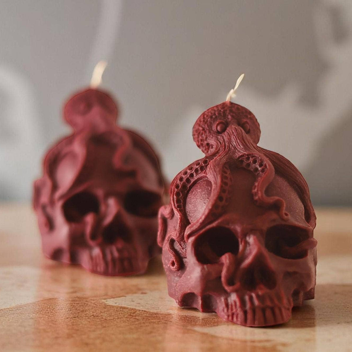 Skull with Octopus Candle – Agaboo Candle