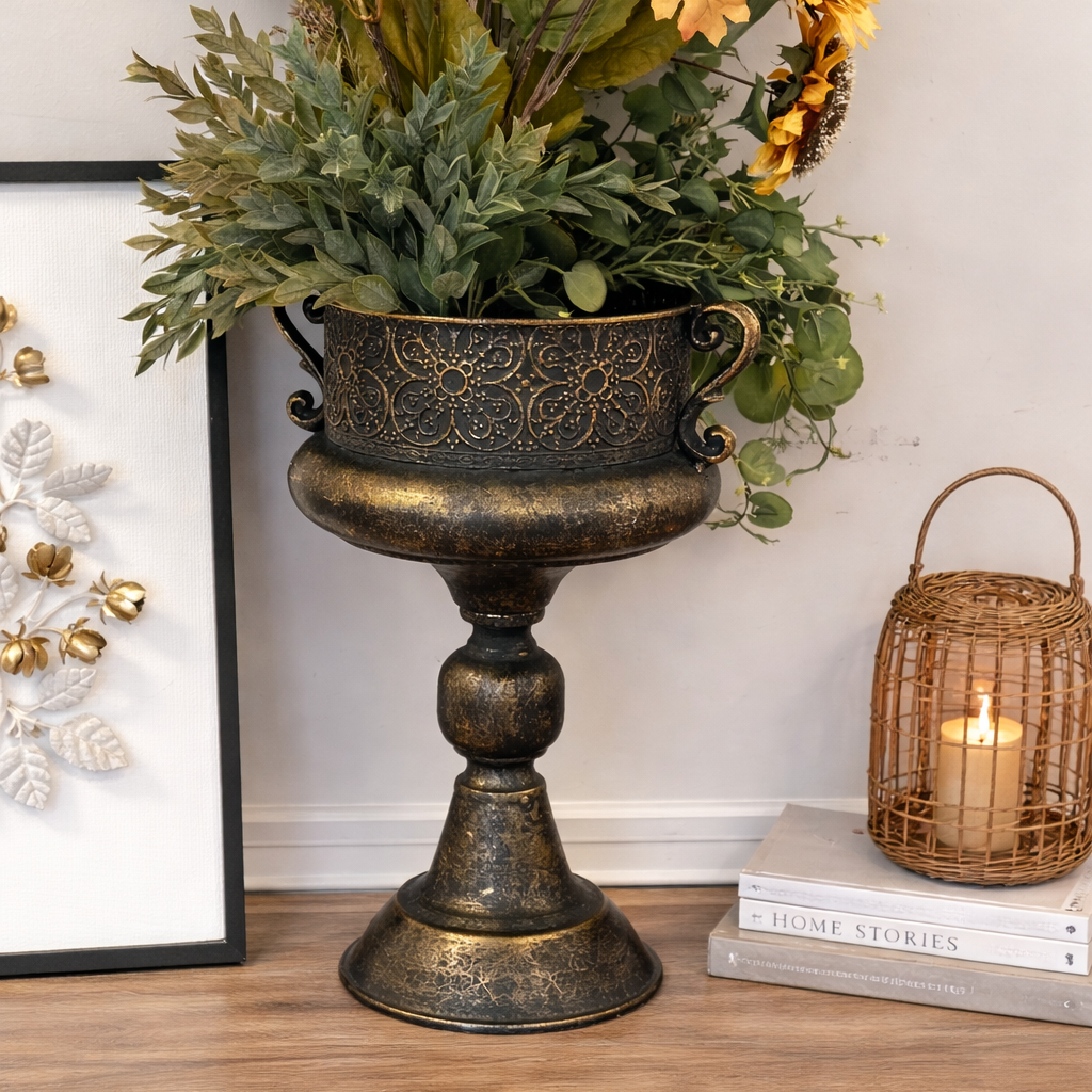 Vintage Ornate Metal Urn – Vagabond Vintage