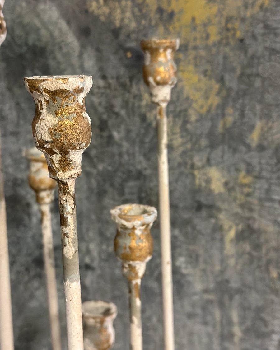 White 13-Candle Iron Candelabra – Vagabond Vintage