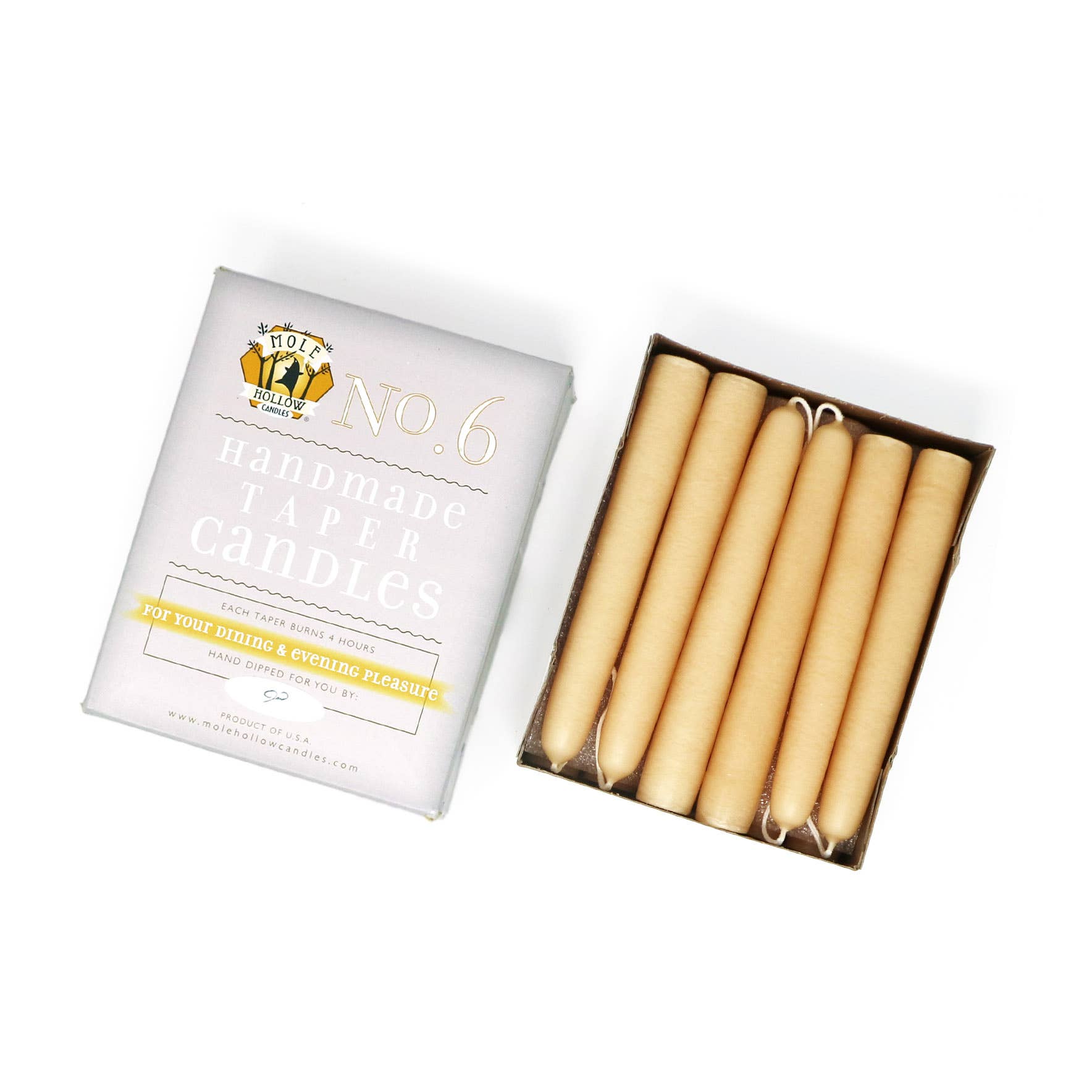 6" Hand Dipped Taper Candles – Mole Hollow Candles