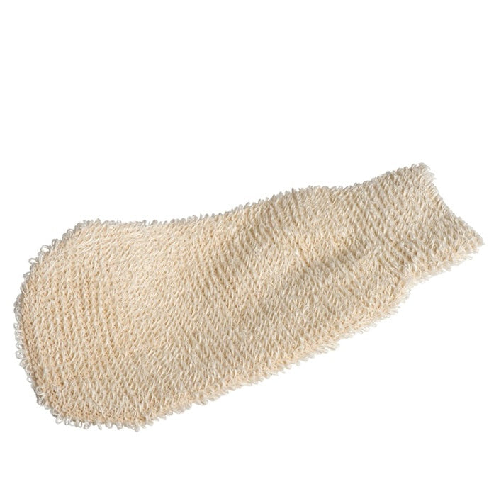 white bath mitt on a white background