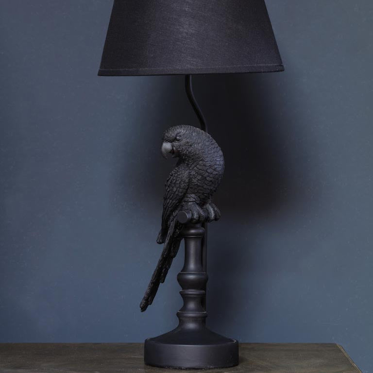 Black Parrot Lamp With Shade
