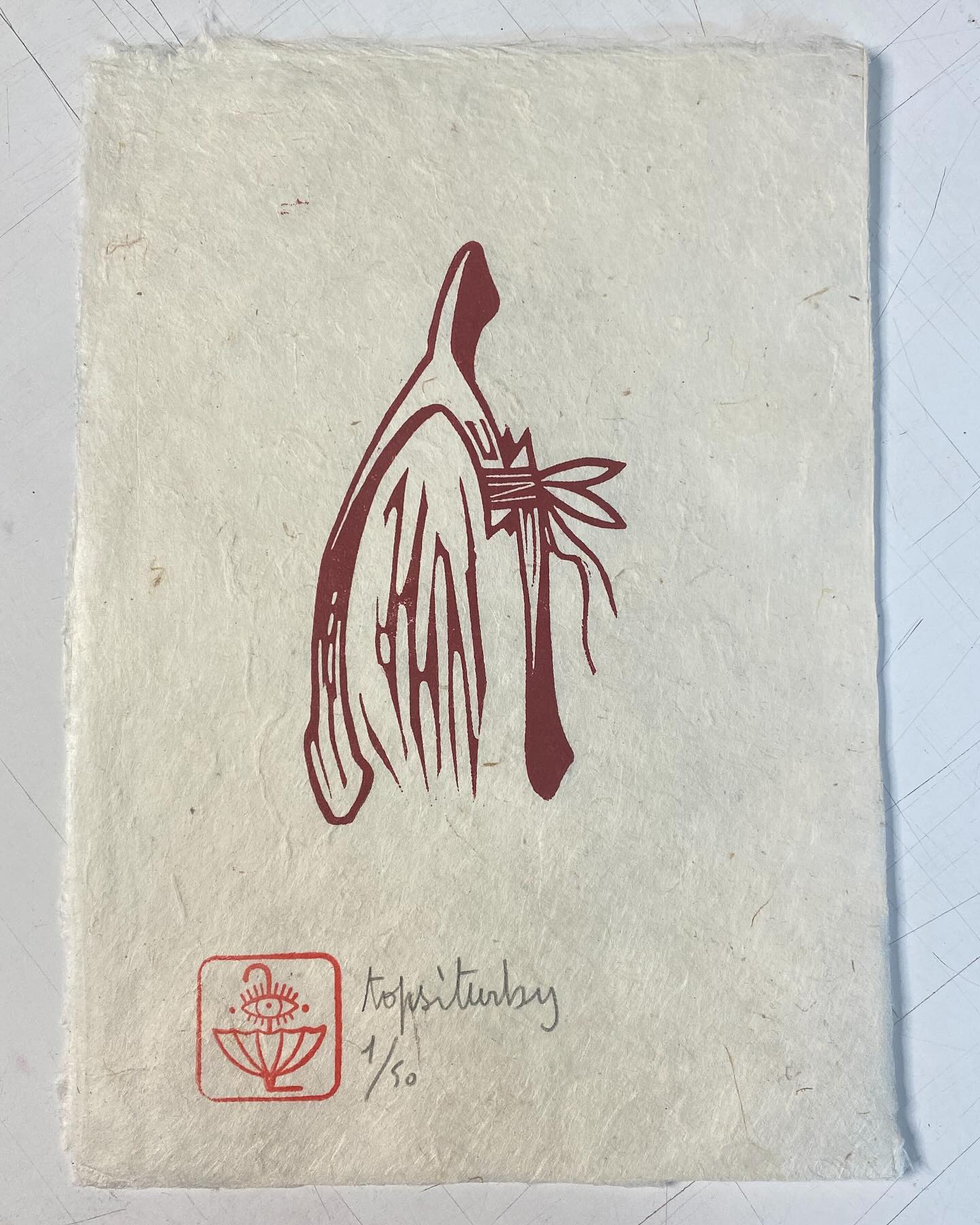 Small Linocut by Topsi Turby