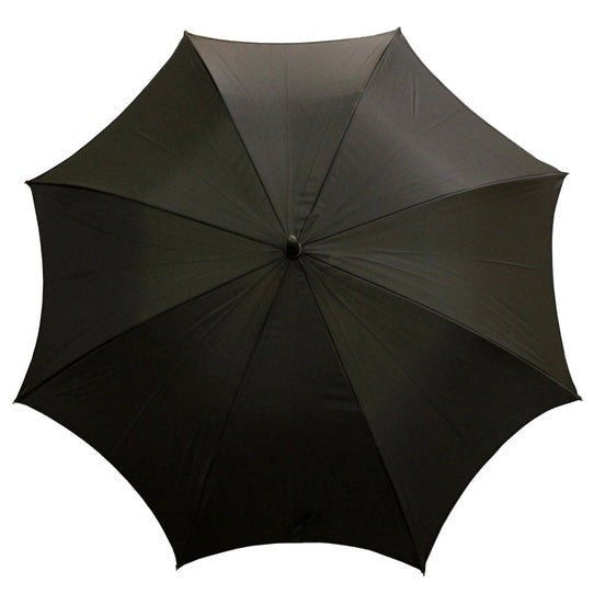 Black umbrella on a white background