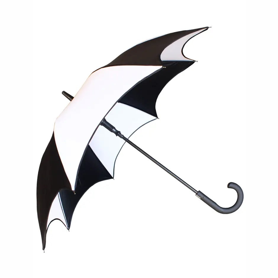 Black and white umbrella on a white background