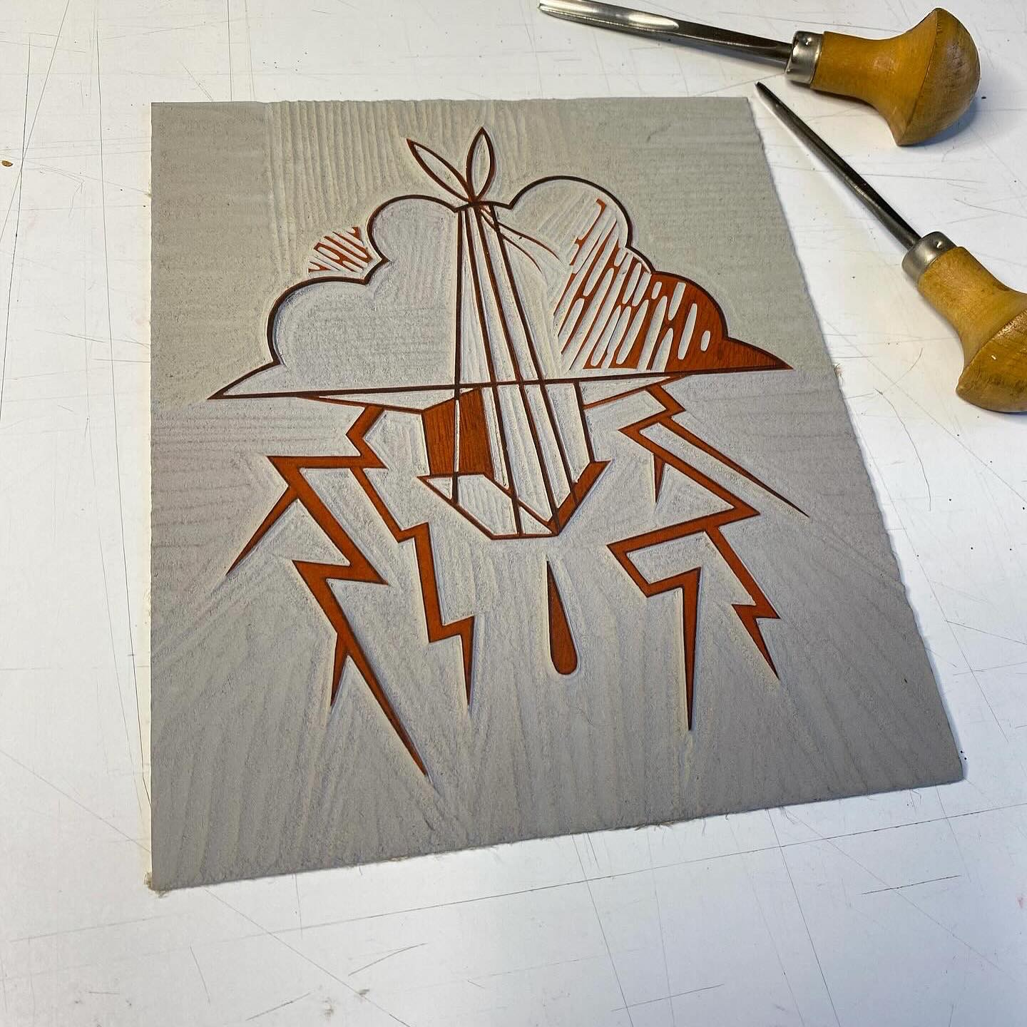 Medium Linocut by Topsi Turby