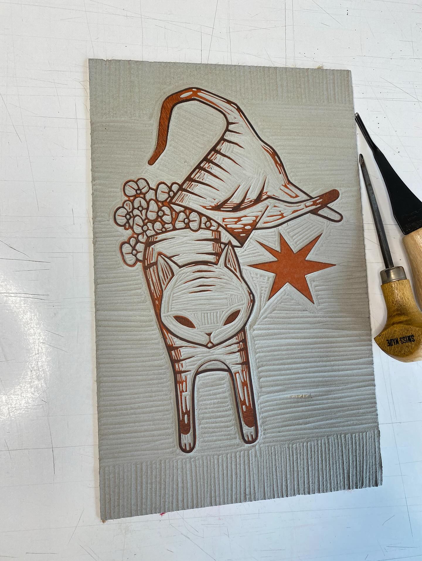 Medium Linocut by Topsi Turby