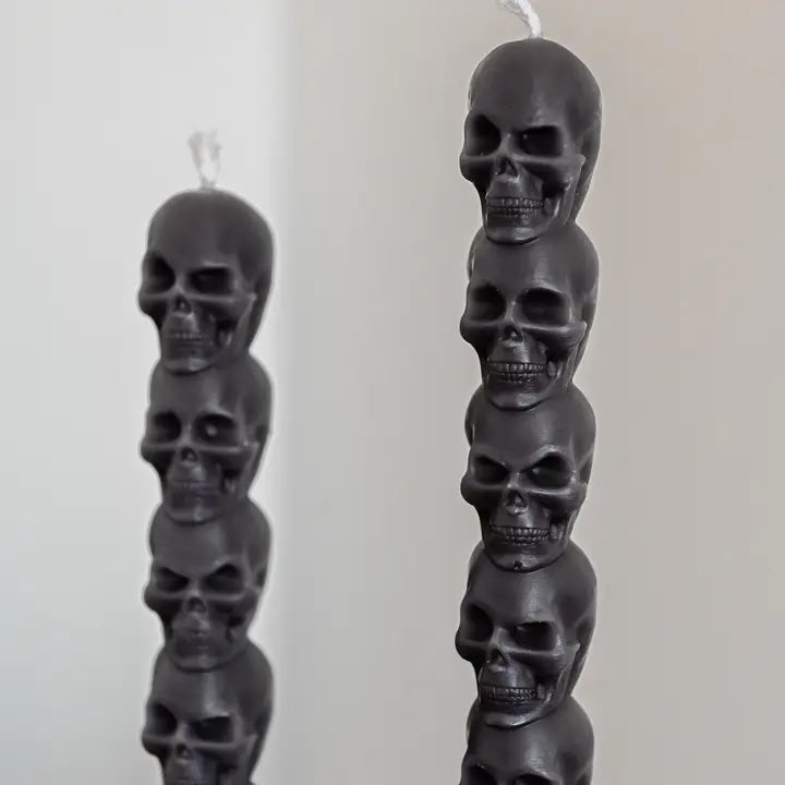 Halloween Skull Taper Candles Set