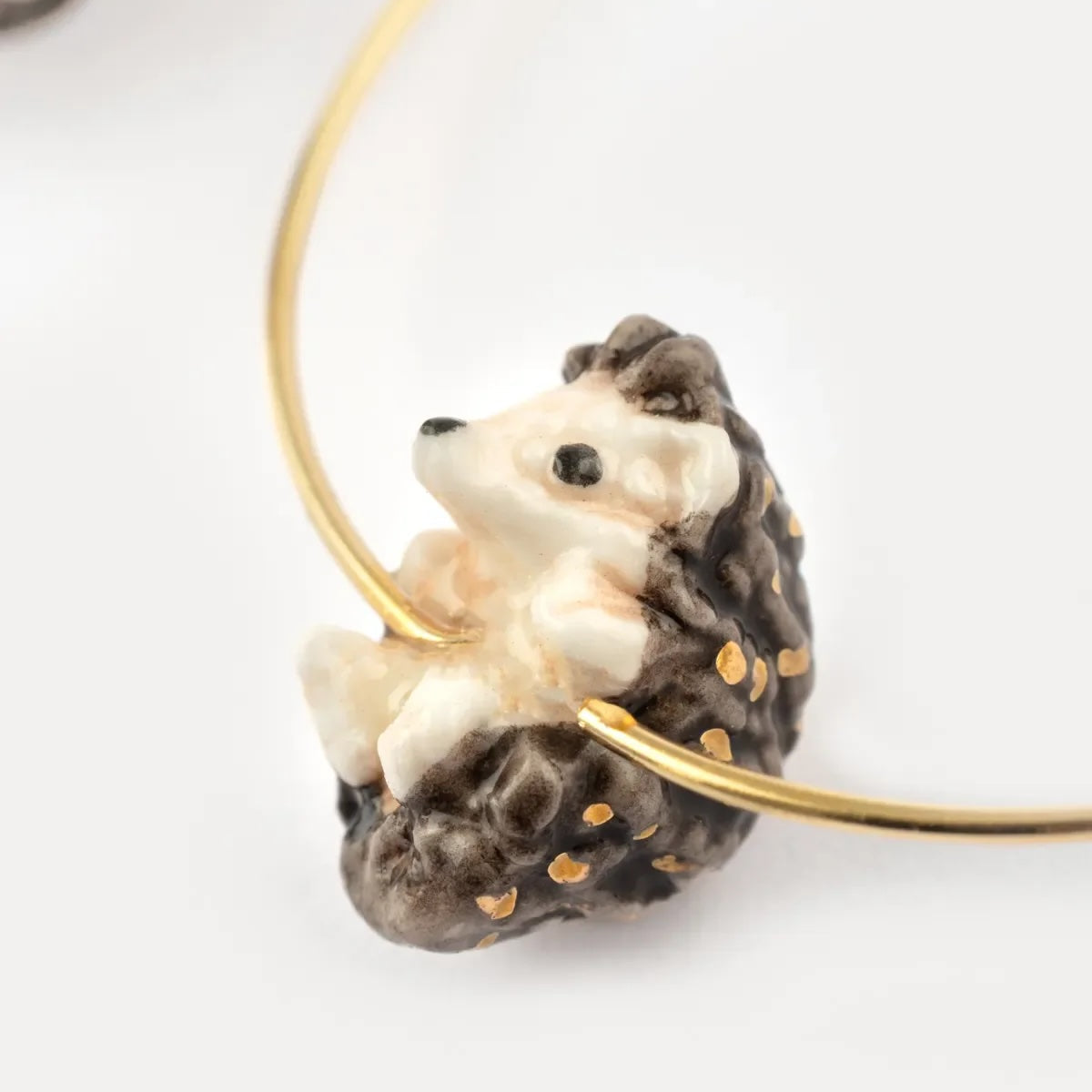 Hanging hedgehog Hoop Earrings