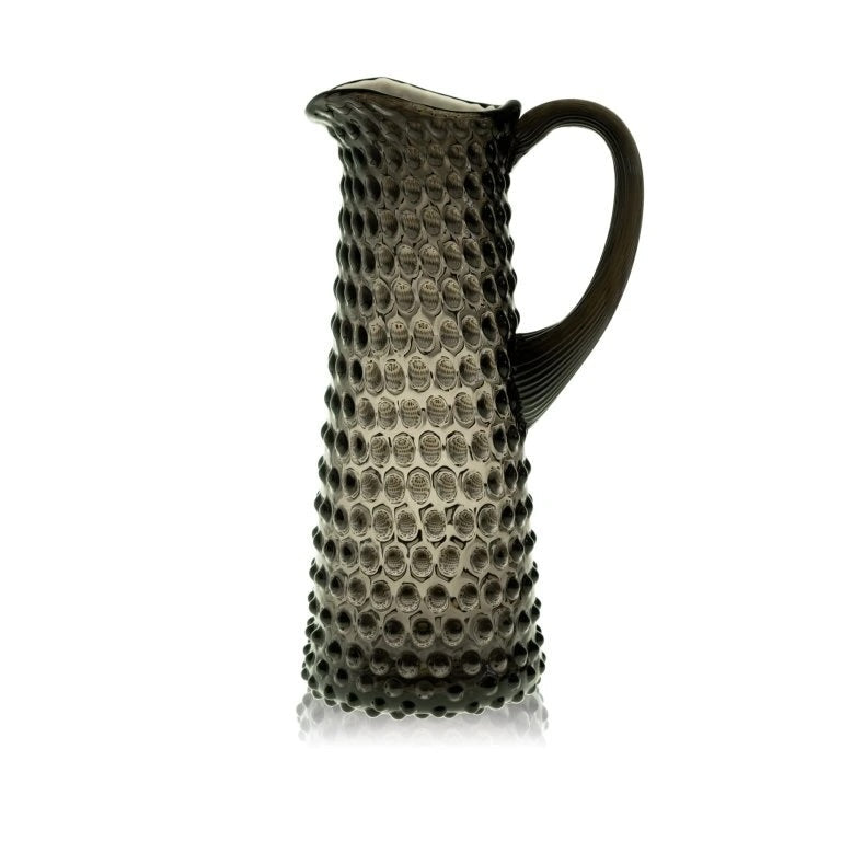 Crystal black smoke
 pitcher on a white background