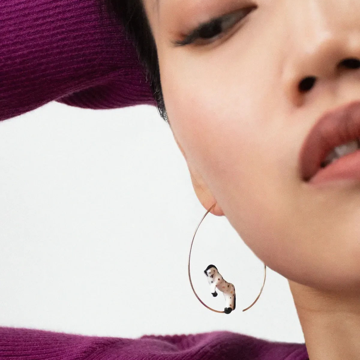 White Horse Hoop Earrings (Last Chance)