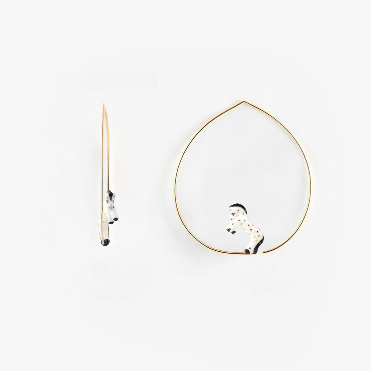 White Horse Hoop Earrings (Last Chance)