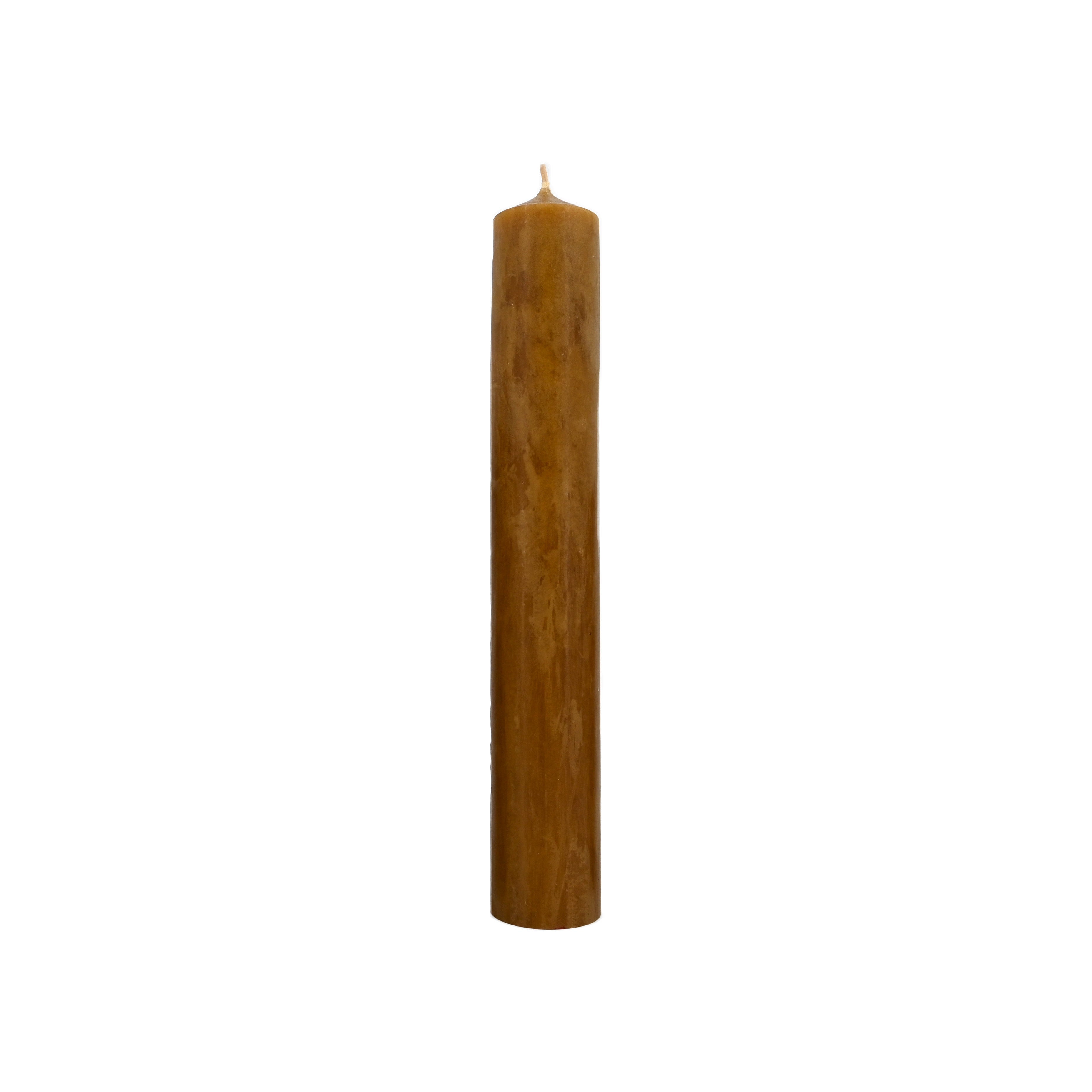 Brown candle on a white background