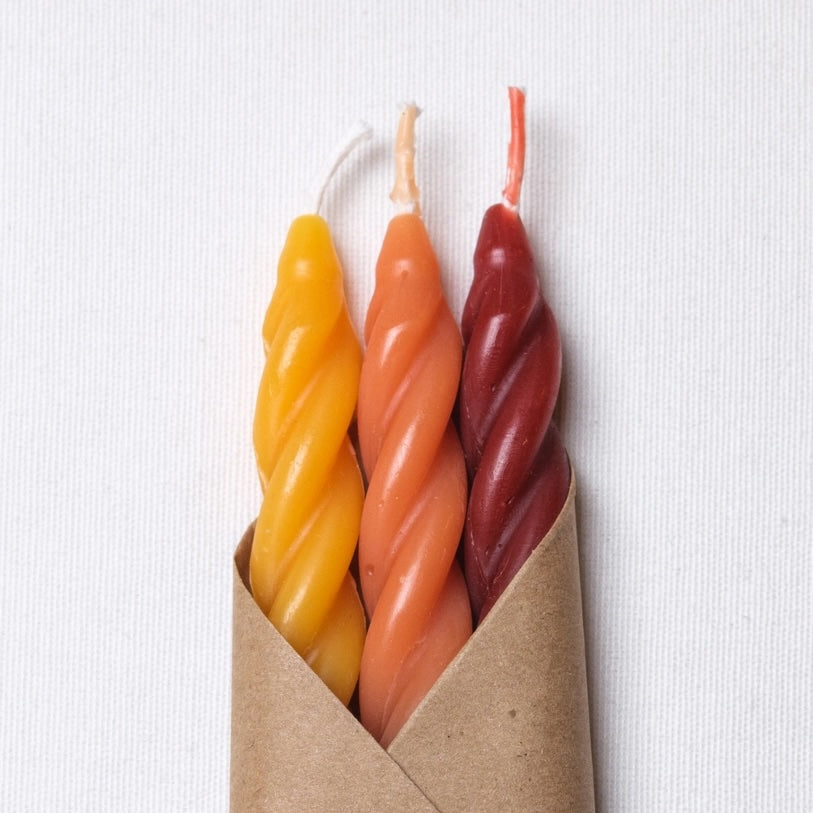 Spiral Beeswax Candle Set