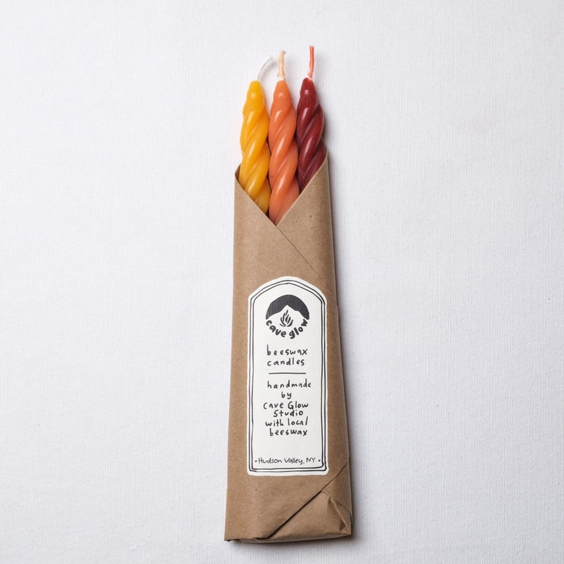 Spiral Beeswax Candle Set