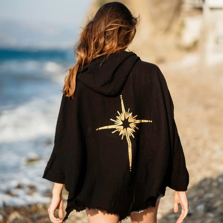 Venus Star Double Gauze Hooded Robe